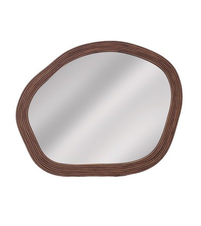 MIROIR ORGANIQUE  ROTIN FONCE  50X40 CM