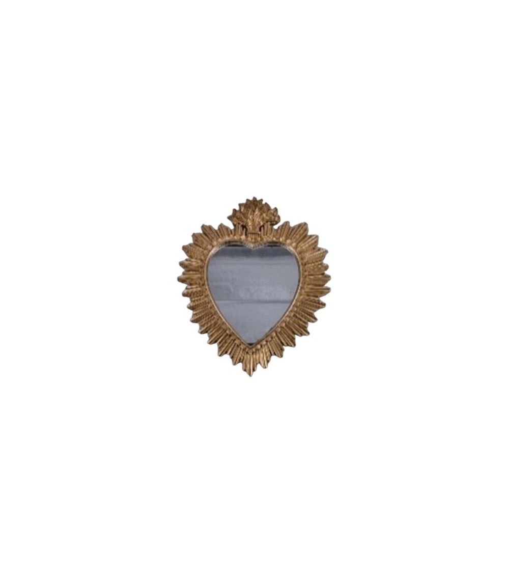 MIROIR EX-VOTO COEUR RESINE H39CM
