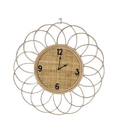 HORLOGE ROTIN FLEUR DIA 60 CM