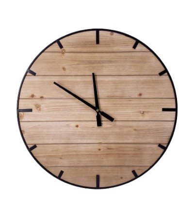 HORLOGE IDA  MDF+METAL NOIR DIA 60 CM