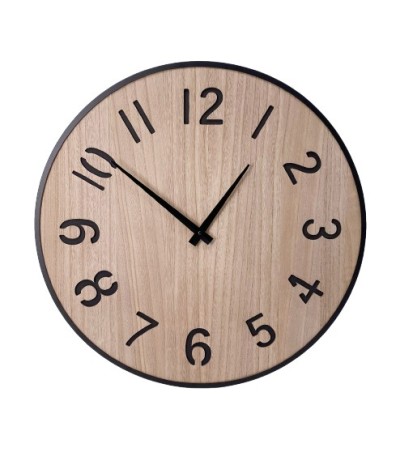HORLOGE FINN  METAL+BOIS DIA 60 CM
