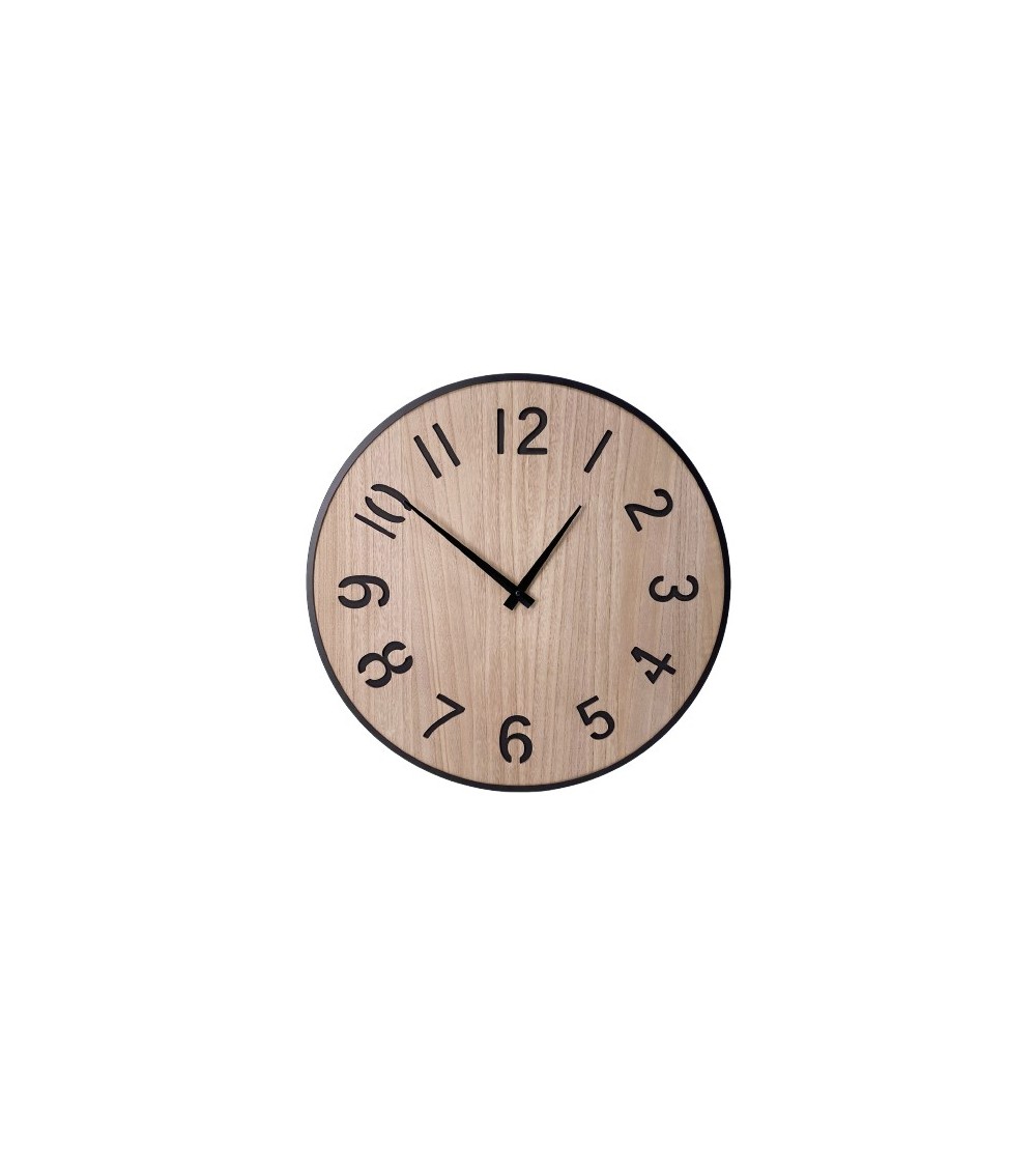 HORLOGE FINN  METAL+BOIS DIA 60 CM
