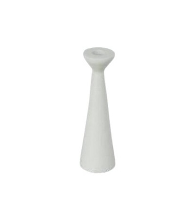 BOUGEOIR ALU LAQUE BLANC HT 20 CM