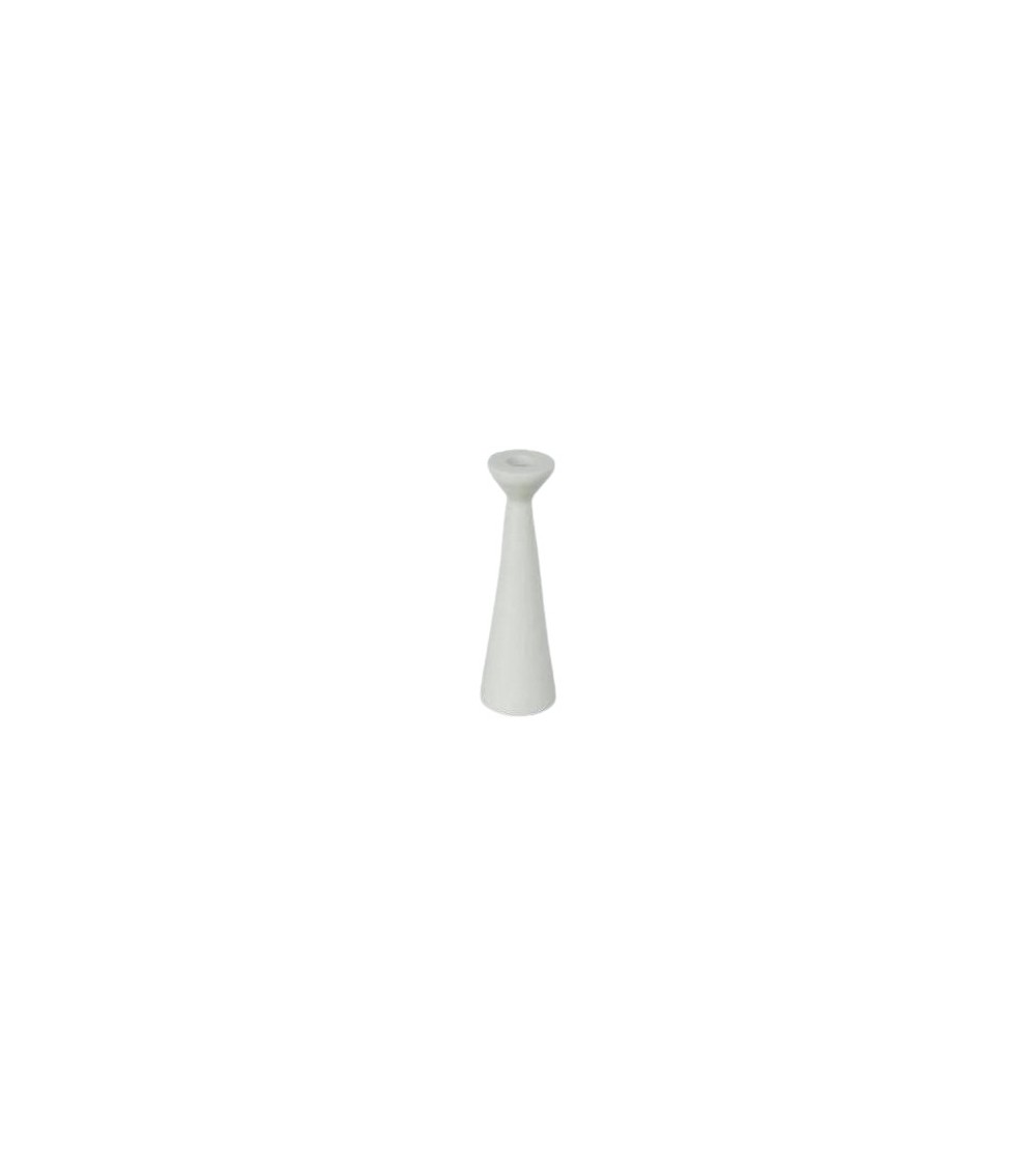 BOUGEOIR ALU LAQUE BLANC HT 20 CM
