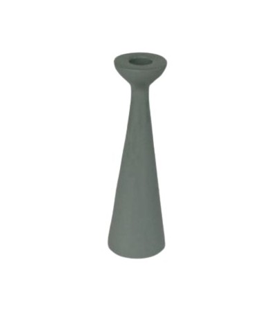BOUGEOIR ALU LAQUE VERT HT 20 CM