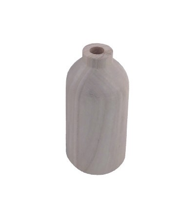 VASE  BOIS HT 19 DIA 9 CM
