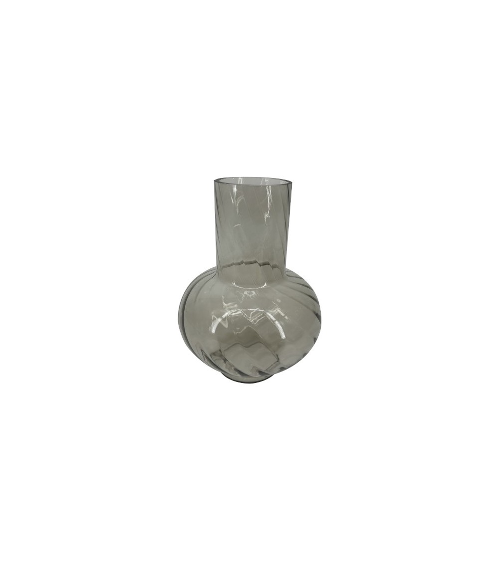 VASE VERRE STRIE H25CM