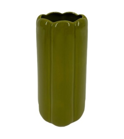 VASE CYLINDRIQUE  FESTONNE HT 20 CM
