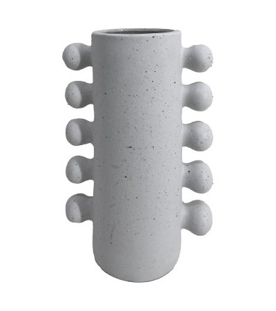 VASE PORCELAINE PERLES LATERALES H31CM