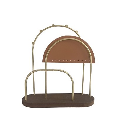 PORTE BIJOUX GEOM DANNY METAL +BOIS FONCE