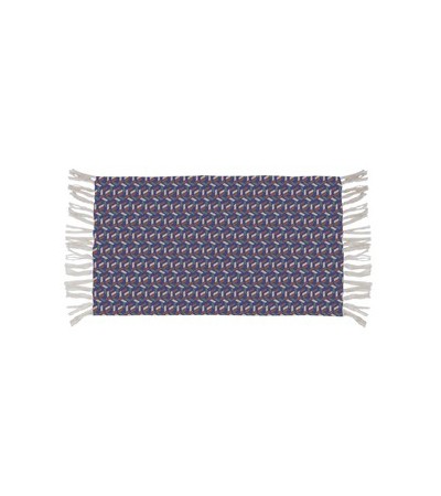 TAPIS  COTON IMPRIME  FRANGE 60X110 CM