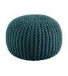 POUF TRICOT DIA 40 HT 30 CM  BLEU CANARD