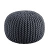 POUF TRICOT DIA 40 HT 30 CM  GRIS