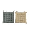GALETTE CHAISE COTON ASS VERT/BEIGE 40X40CM