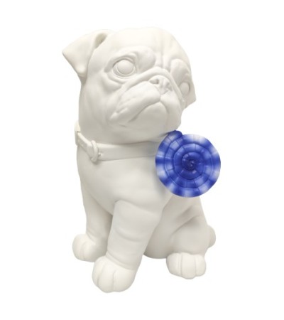 CHIEN RESINE  SUCETTE  COULEUR 24 CM