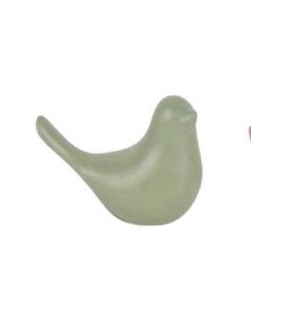 SET 2 OISEAUX CERAMIQUE VERT 11X8CM