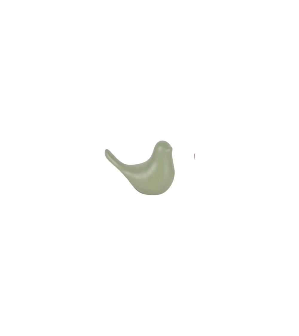 SET 2 OISEAUX CERAMIQUE VERT 11X8CM