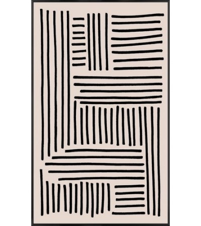 TOILE IMPRIME ELYO MOTIFS GEOMETRIQUES N&B 60X90CM