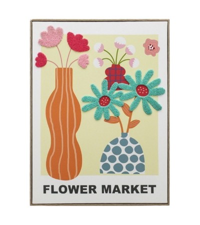 IMAGE ENCADREE NEOLINA FLEURS BRODEES 45X60CM