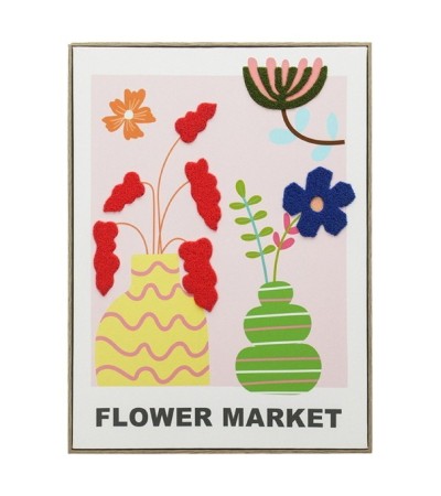 IMAGE ENCADREE ALEZIA FLEURS BRODEES 45X60CM