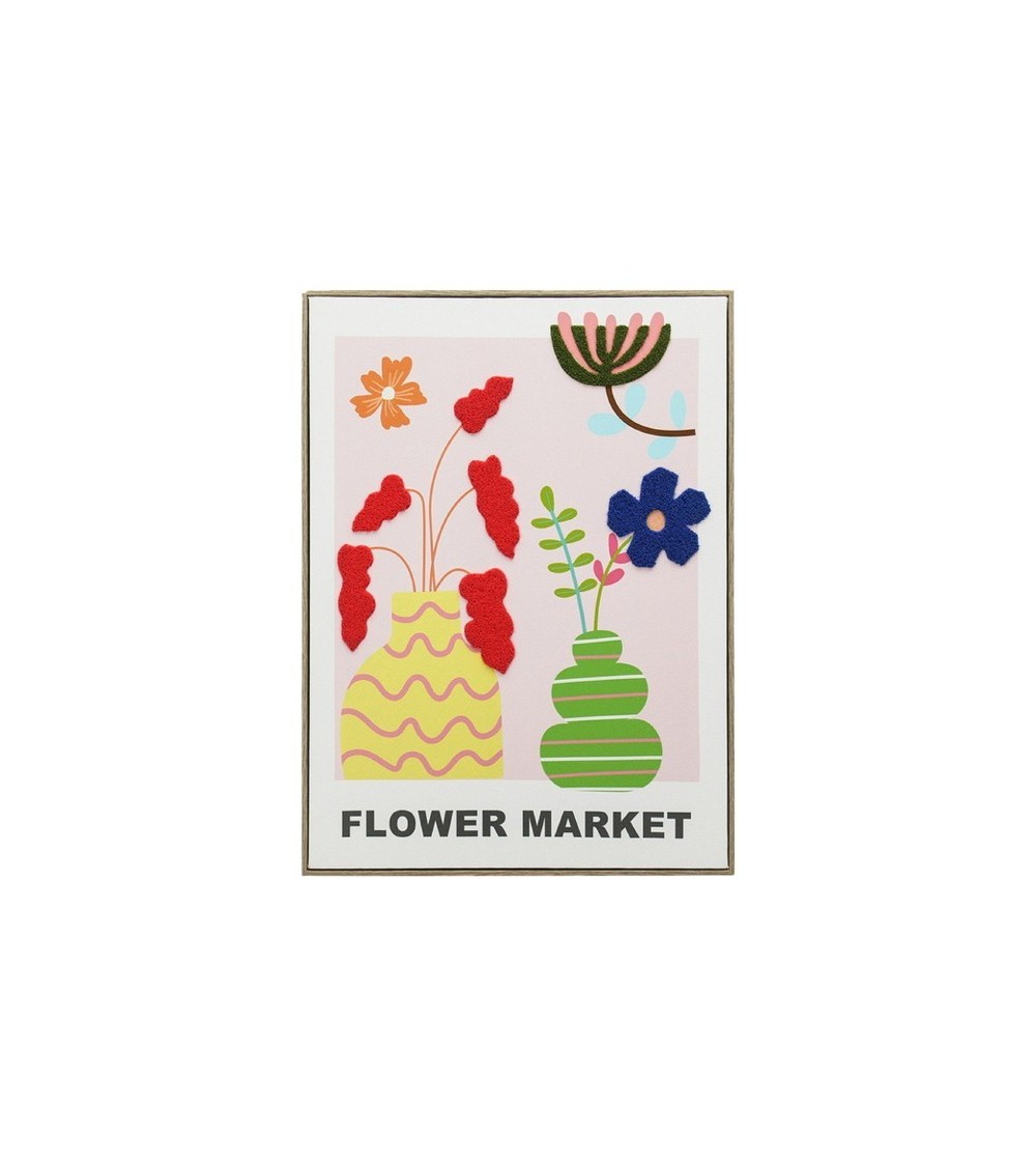 IMAGE ENCADREE ALEZIA FLEURS BRODEES 45X60CM