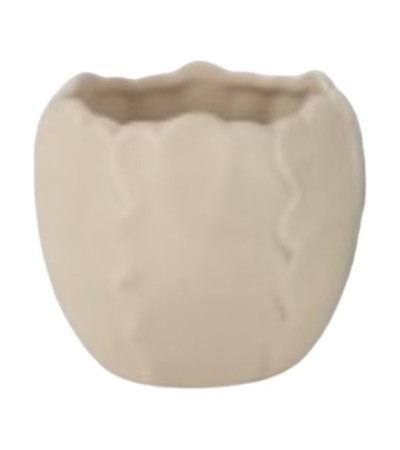 CACHE POT CERAMIQUE RELIEF & FESTONNE 13X10CM