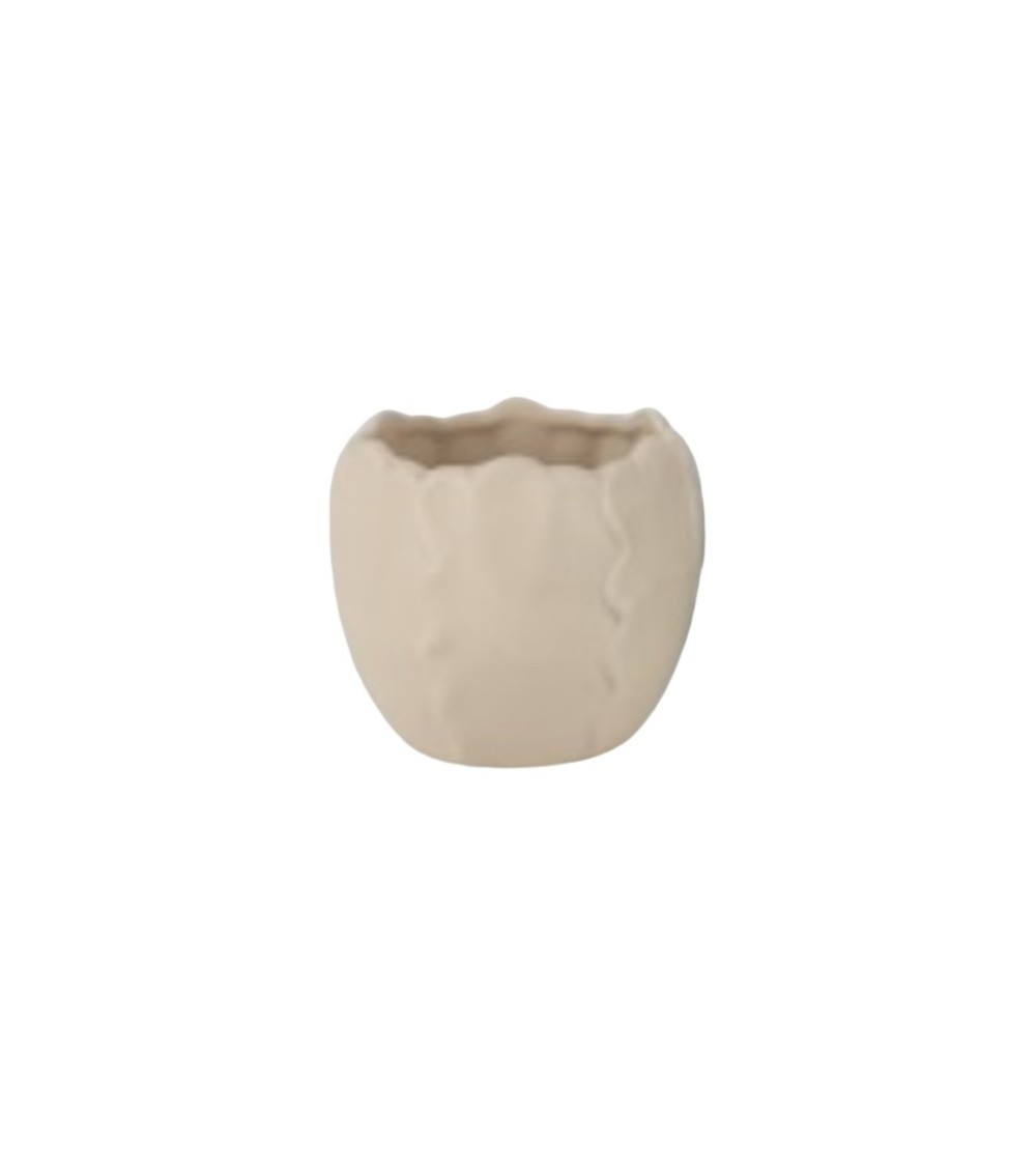 CACHE POT CERAMIQUE RELIEF & FESTONNE 13X10CM