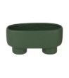 CACHE POT CERAMIQUE OVALE SUR PIEDS 20X9CM