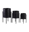 CACHE POTS SUR PIED  METAL STRUCTURE NOIR  S/3