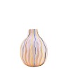 VASE CERAMIQUE BOULE LIGNES  RELIEF 14X19CM