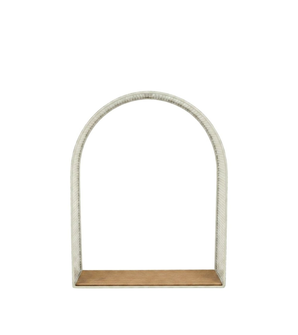 ETAGERE METAL PERFORE+BOIS 32X25X9CM