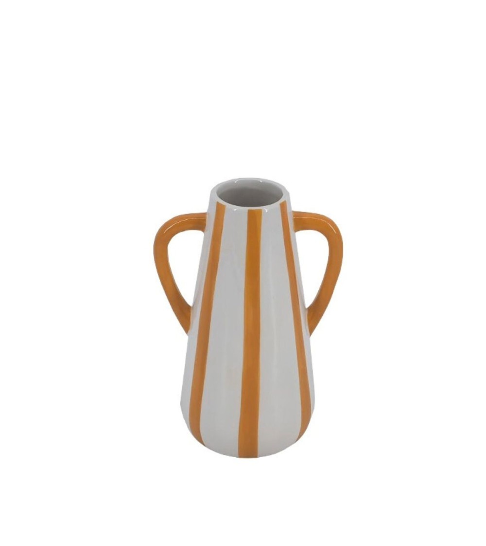 VASE CERAMIQUE RAYE 2 ANSES H18CM