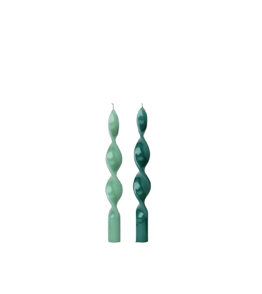 ETUI 2 BOUGIES CIERGES NON PARFUMEES TORSADES HT 25 CM