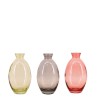 SET 3 VASES  VERRE COLORE 7X7X12 CM