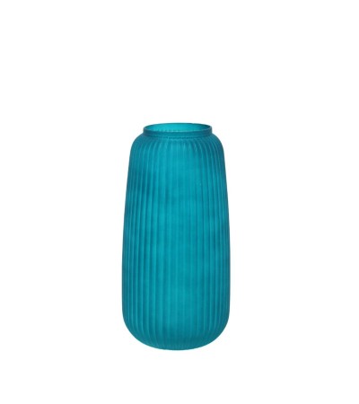 VASE  VERRE GIVRE  EMERAUDE H30 CM