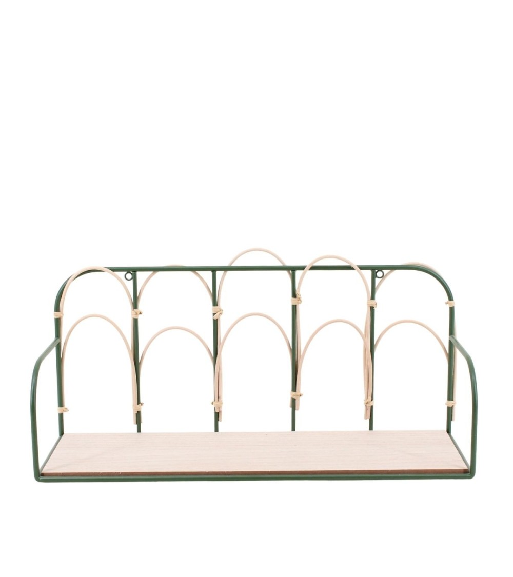 ETAGERE METAL FILAIRE+ROTIN 45X15X20 CM