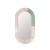MIROIR OVALE CORDE COTON BICOLORE 55X30CM