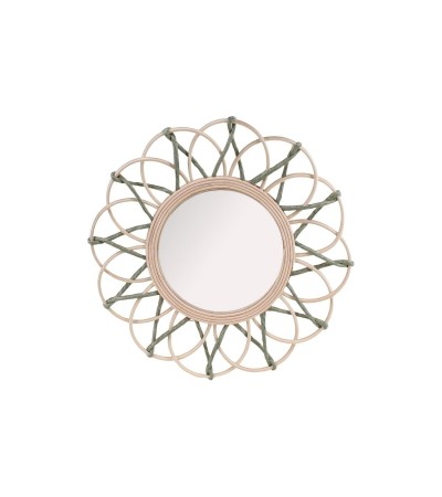 MIROIR ROTIN COULEUR DIA 40 CM