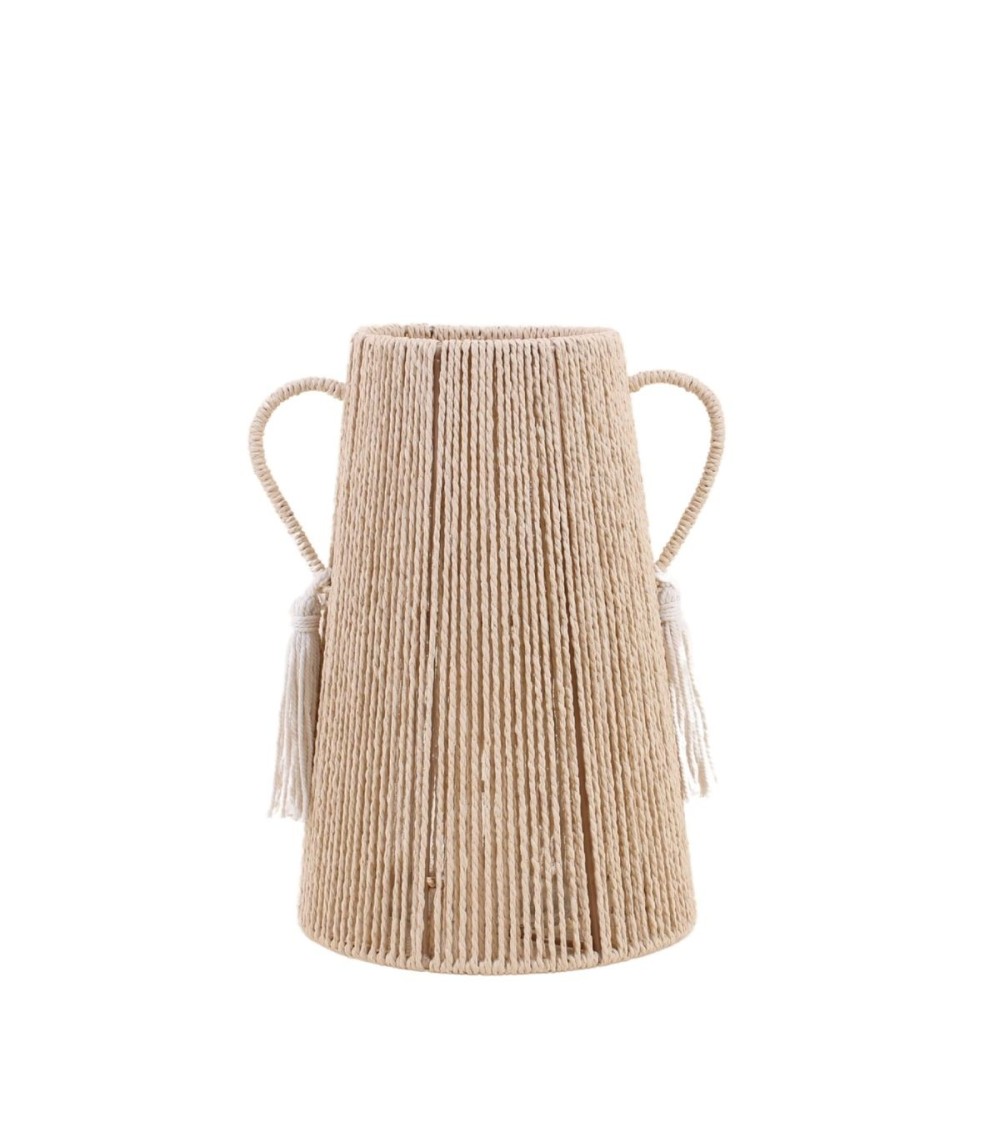 VASE DECO CORDE PAPIER HT 29 DIA 19 AVEC ANSES