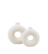 SET 2 VASES CERAMIQUE DONUTS BEIGE 2 TAILLES