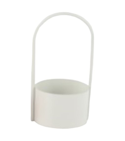 CACHE POT METAL ANSE HAUTE ECRU 13X30CM