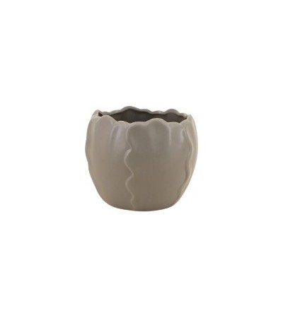 CACHE POT CERAMIQUE RELIEF & FESTONNE 13X10CM