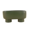 CACHE POT CERAMIQUE OVALE SUR PIEDS 20X9CM