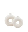 SET 2 VASES CERAMIQUE DONUTS BEIGE 2 TAILLES