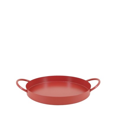 PLATEAU METAL TERRACOTA 2 POIGNEES D25CM