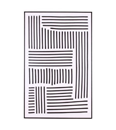 TOILE IMPRIME THELIO MOTIFS GEOMETRIQUES N&B 60X90CM