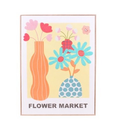 IMAGE ENCADREE NEOLINA FLEURS BRODEES 45X60CM