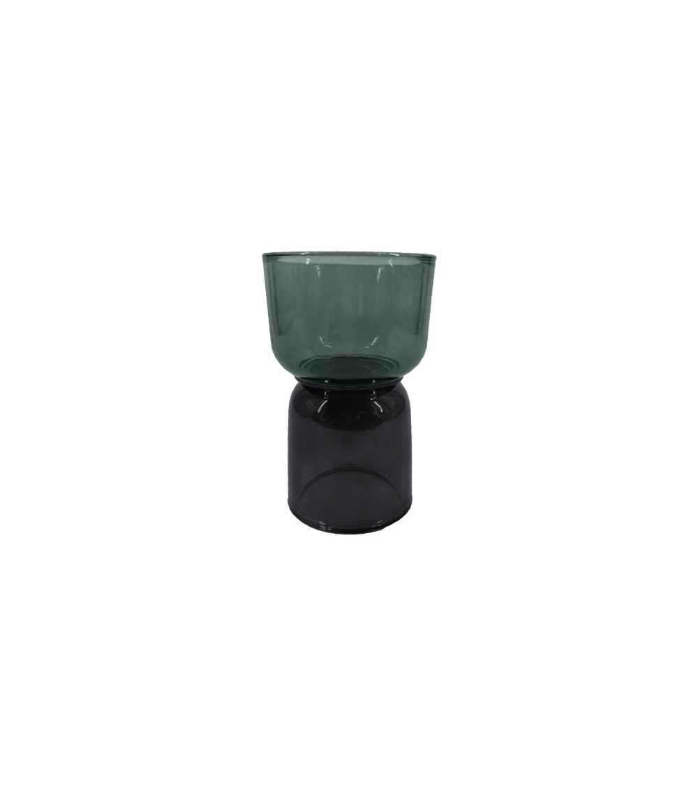 PHOTOPHORE  VERRE  VERT D10X7,5 CM