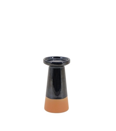 BOUGEOIR FINITION TERRACOTTA+EMAIL HT 18,4 DIA 10,3