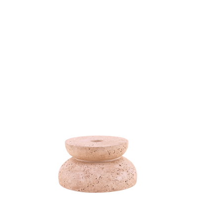 BOUGEOIR IMITATION TRAVERTIN  D13,7 X H 7CM